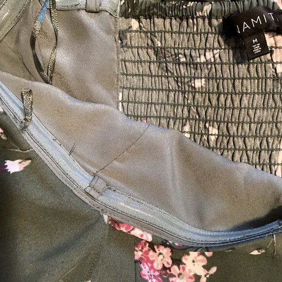 Dynamite Women's Sleeveless Strapless Green Floral Short Mini Romper Vacation - Picture 9 of 12